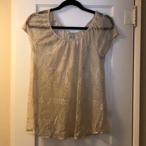Lucky brand gold crochet top